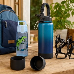 Pachet Hidratare Școală: 0,5l bidon + 946ml termos + 2 suporturi + 2 protecții silicon