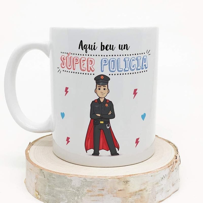 Rendőrségi Szuperhős MUGFFINS Bögre 350 ml - Egyedi Ajándék Rendőröknek