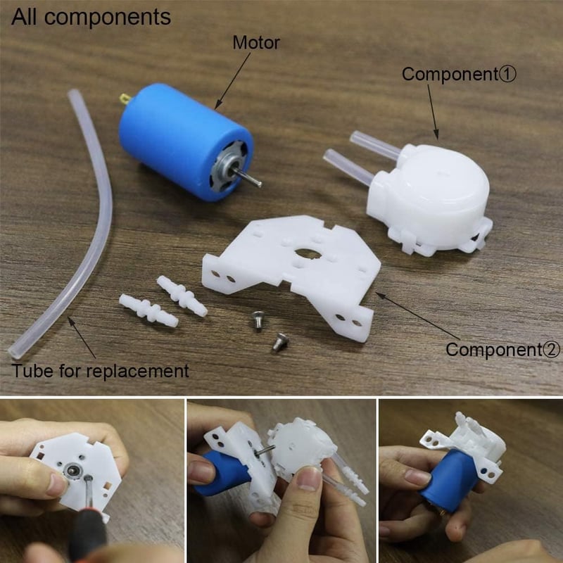 Treedix DC 12V Mini Perisztaltikus Pumpa - Laboratóriumi, Akváriumi és Arduino DIY Adagoló Szivattyú, 100ml/perc Áramlással, Kék