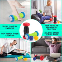 EliaValth Talpmasszírozó Szett Plantarfasciitis Kezelésére - 2 Görgő, 2 Labda, Piros 4