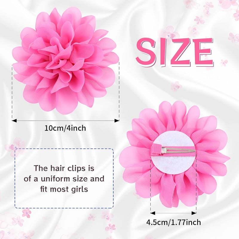 Cinaci 25 db-os nagy méretű chiffon virágos hajcsat szett lányoknak és nőknek