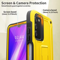 Samsung Galaxy A03s 360°-os Ütésálló Tok Állvánnyal - Sárga 3
