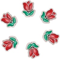Airssory 20db Zománcozott Tulipán Gyöngy Ékszerkészítéshez 7x6mm 2