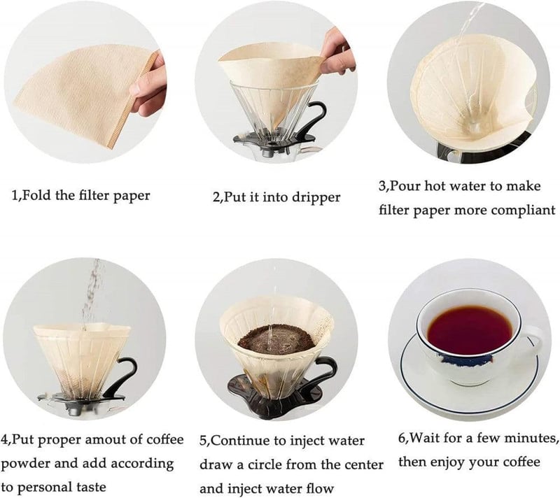 Hario V60 Natúr Szűrőpapír Kávéhoz - 100db, 1-4 Csészéhez