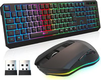 KLIM Blaze & Chroma vezeték nélküli RGB gamer billentyűzet és egér szett - ergonomikus, tartós akkumulátor, PC/Mac/PS4/PS5 kompatibilis 1