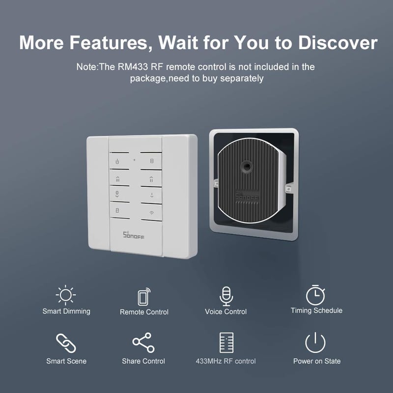 SONOFF D1 WiFi okos fényerőszabályzó LED és izzókhoz, Alexa és Google kompatibilis