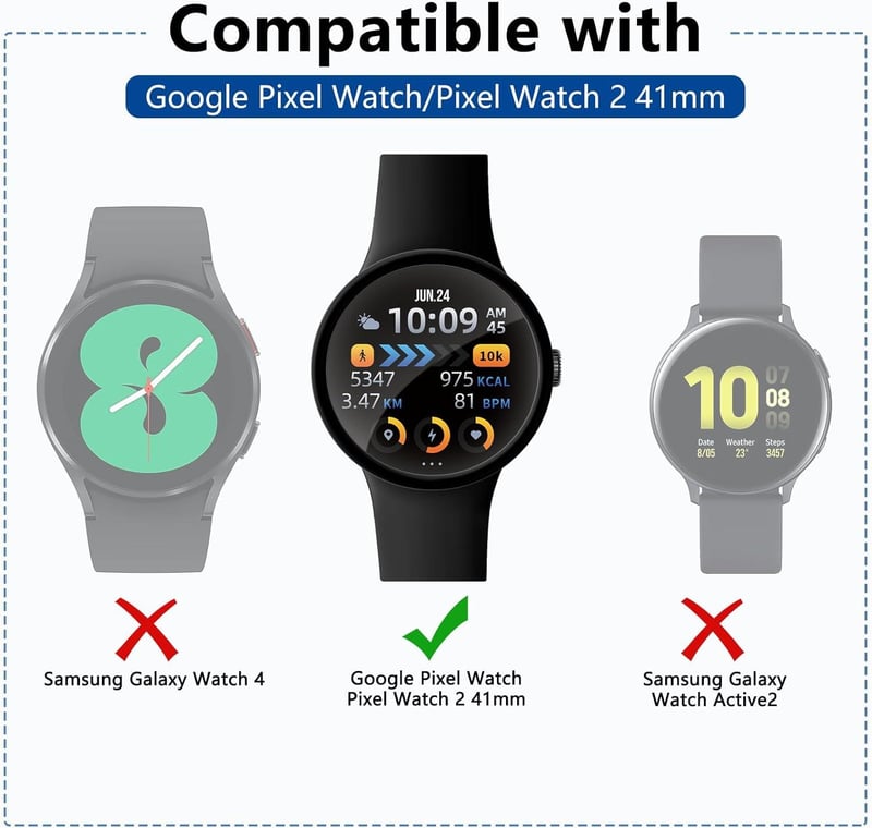 Google Pixel Watch Ütésálló HD Üvegfólia Szett - 2db Buborékmentes Képernyővédő