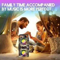 TENMIYA A23 Bluetooth Hangszóró 40W Dupla Mélynyomóval - Hordozható Vezeték Nélküli Hangfal Fényeffektekkel, 10 Órás Üzemidő, FM Rádió 7
