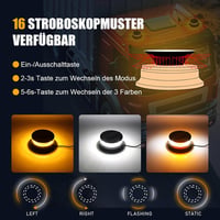 Dinfu LED Forgó Jelzőfény 12V - Mágneses Tetőlámpa 16 Üzemmóddal, 3 Színben, Vízálló, Autó, Traktor, Teherautó, SUV Járművekhez, 3m Kábellel 3