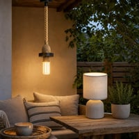 Twilight set za ugođaj: visilica od konopa + LED žarulja + stolna lampa sa sjenilom 1