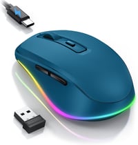 seenda LED Vezeték Nélküli Egér Beépített Mozgásérzékelővel, Újratölthető 2.4G USB Optikai Egér Laptophoz, Csendes Működés, 2000 DPI, Sötétk 1