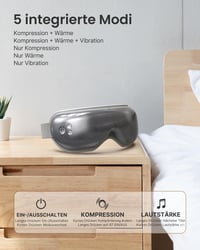 RENPHO Eyeris 1 Szemmaszírozó Készülék Melegítéssel, Vibrációval és Bluetooth Zenével - Enyhíti a Szemfáradtságot, Javítja az Alvásminőséget 4