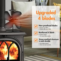 Lightimetunnel Kandalló Ventilátor 4 Lapáttal - Áram Nélküli Kályha Légkeringető 60-340°C - Csendes, Önműködő Hőventillátor Fatüzelésű Kályh 2