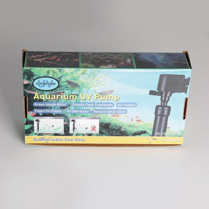 Aquarium UV szűrő és szivattyú 1200L/h - Algaölő, kristálytiszta vízhez 150-380L akváriumokhoz