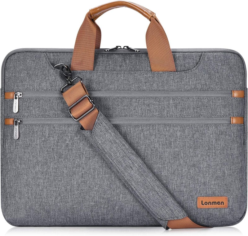 LONMEN 17,3" vízálló laptop táska fogantyúval és vállpánttal, Lenovo/Dell/HP/Acer/MSI/ASUS kompatibilis