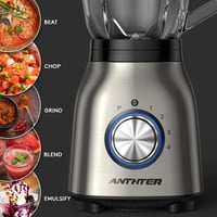 Anthter 1000W-os konyhai turmixgép 1,5L üvegedénnyel - Smoothie, shake és jégzúzás 2