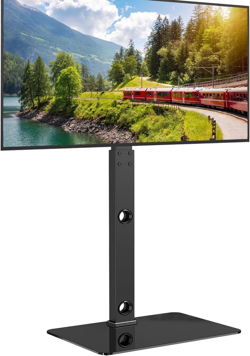 BONTEC TV Állvány 30-70 Colos Képernyőkhöz - Állítható Magasságú Padlóállvány LCD/LED/OLED/Plazma Televíziókhoz - VESA 600x400mm Kompatibili - black