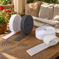 Set reparații textile: 2 benzi elastice + 12 ace curbate + bandă velcro 1