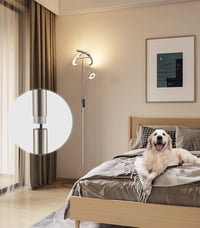 STEO Állólámpa LED 27W Ezüst Dimmelhető Távirányítóval - Állítható Színhőmérsékletű Modern Lámpa Olvasólámpával Nappaliba, Hálószobába, Irod 7