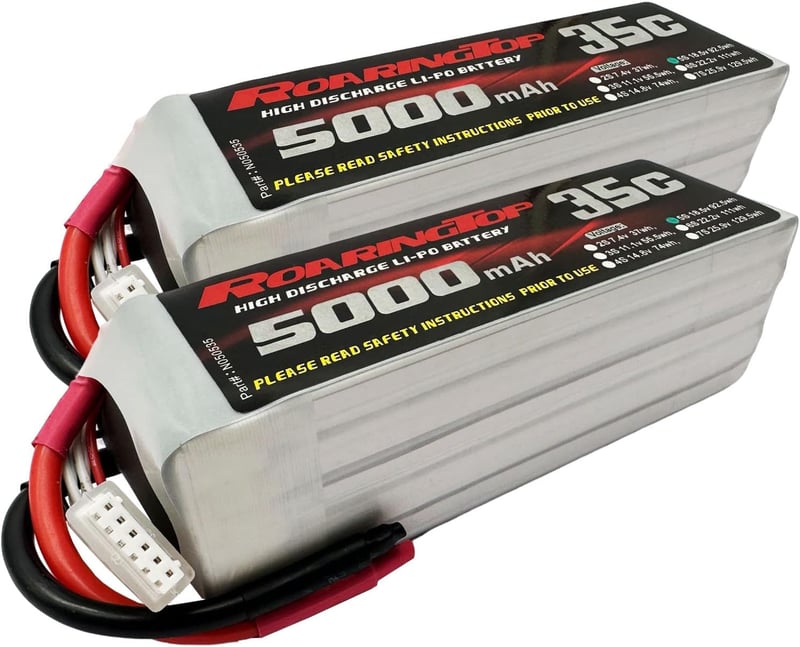 RoaringTop 5000mAh 18,5V RC LiPo akkumulátor modellrepülőkhöz, 2 db csomag