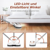 AlfaBot S2 Vezeték Nélküli Elektromos Felmosó, Permetező Funkcióval és LED Világítással, Padlótisztító Többféle Felülethez 4