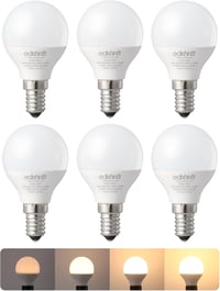 EDISHINE E14 LED Izzó, 6 db Meleg Fehér Fényerőszabályozható, 420LM, 4.8W (40W Helyett), 2700K, Energiatakarékos Csepp Alakú Lámpa Beltéri H 1