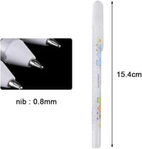 GLOGLOW 4db Fehér Tintás Gél Toll Szett 0.8mm - Csillogó Tintájú Roller Toll Színezéshez, Bullet Journal, Rajzoláshoz, Művészeti Alkotásokho 2