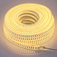 pcning 20m LED Szalag 230V 3000K Meleg Fehér IP67 Vízálló SMD 5730 Kültéri-Beltéri Világítás 120 LED/m 8W Dekorációs Fénycsík Szerelőkészlet 1