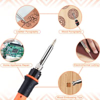 Állítható hőmérsékletű pirográf készlet fára és bőrre, DIY ajándékszett 7