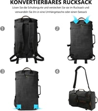 G-FAVOR 40L Utazó Hátizsák Férfiaknak - Kézipoggyász Méretű Laptop Táska 17,3" Notebookhoz, Túrázáshoz, Iskolába, Fekete 3