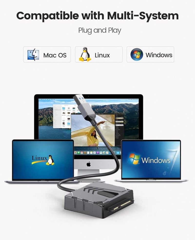 ORICO USB 3.0 - SATA III Adapter Kábel 3.5" HDD/SSD-hez, UASP és Tápegységgel