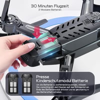 Wipkviey T6 Drón 1080P HD Kamerával - 32 Perc Repülési Idő, WiFi FPV Élő Videó, 2 Akkumulátor, Magasságtartás, Fejnélküli Mód, Kezdőknek 2