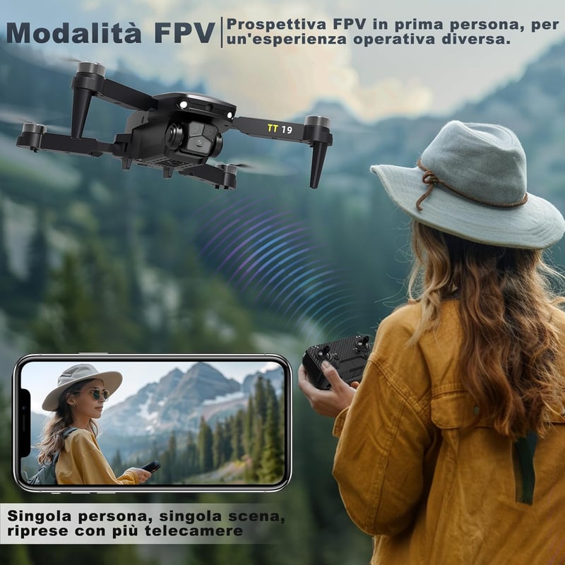 TTROARDS TT19 Drón 1080p Kamerával - 40km/h Sebesség, Egyérintéses Fel/Leszállás, 19 Kefementes Motor, 5G WiFi, Kezdőknek és Felnőtteknek