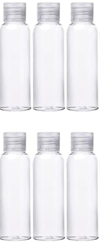Generisch 6 db 100 ml Utazó Flakon Szett - Átlátszó Műanyag Utántölthető Tárolók Repülőútra, Kézipoggyászba, Kozmetikumokhoz, Tusfürdőhöz, F 1