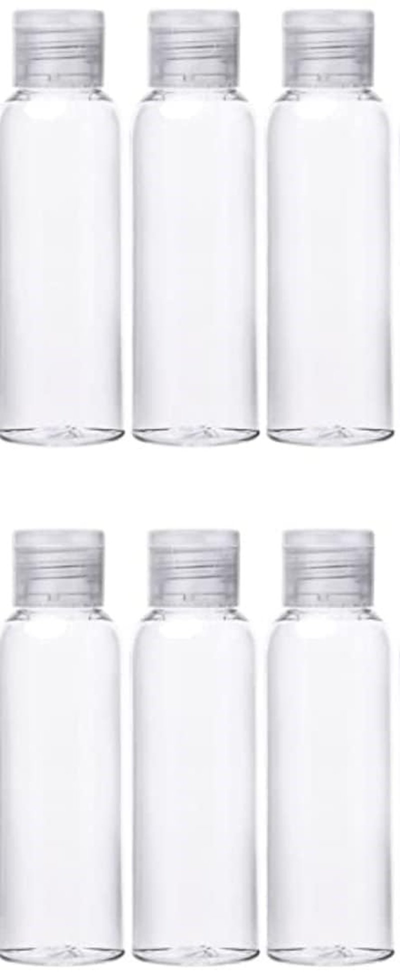 Generisch 6 db 100 ml Utazó Flakon Szett - Átlátszó Műanyag Utántölthető Tárolók Repülőútra, Kézipoggyászba, Kozmetikumokhoz, Tusfürdőhöz, F
