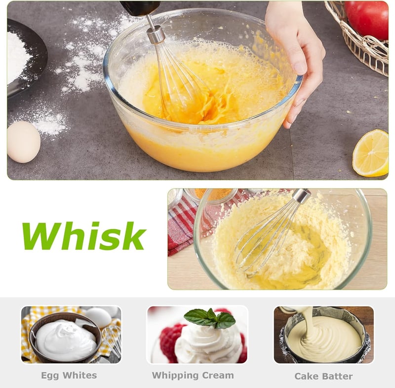 Bonsenkitchen 1000W-os Turbomixer Szett Aprítóval és Habverővel - Fekete