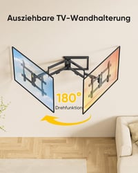 FORGING MOUNT TV Fali Tartó 37-75" Lapos/Ívelt TV-hez, 765 mm Hosszú Kar, 45 kg Teherbírás, Dönthető/Forgatható, VESA 600x400mm 3