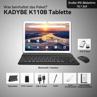 KADYBE 2024 legújabb 5G Android 12 tablet, 10" FHD, 128GB, billentyűzettel, ezüst 7