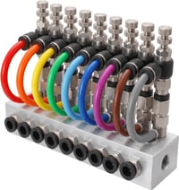 Nyomásra csatlakozó könyök áramlásszabályozó szelep 1/4" OD x 1/4" NPT menettel, 2 db-os csomag 3