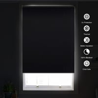 Sötétítő Roló 55x185 cm, 100% Fényblokkoló UV Szűrős Hőszigetelő Anyag, Zsinóros Vezérlés, Gyerekbiztos, Szürke, Fürdőszoba Konyha Hálószoba Iroda Ablak 6