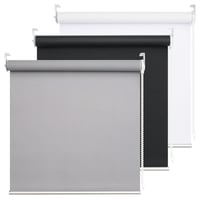 Sötétítő Roló 55x185 cm, 100% Fényblokkoló UV Szűrős Hőszigetelő Anyag, Zsinóros Vezérlés, Gyerekbiztos, Szürke, Fürdőszoba Konyha Hálószoba Iroda Ablak 1