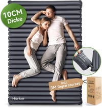 Hikenture Ultrakönnyű Dupla Kempingmatrac 120x200cm - Felfújható Matrac 2 Személynek, Pumpatasak, 10cm Vastag, Túrázáshoz, Kempingezéshez 1