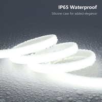 BENLUN 20m-es Vízálló COB LED Szalag, 6000K Hideg Fehér, IP65 Védelemmel, Flexibilis Vágható, 220V-os, Transzformátor Nélküli, Dugóval, Épít 2