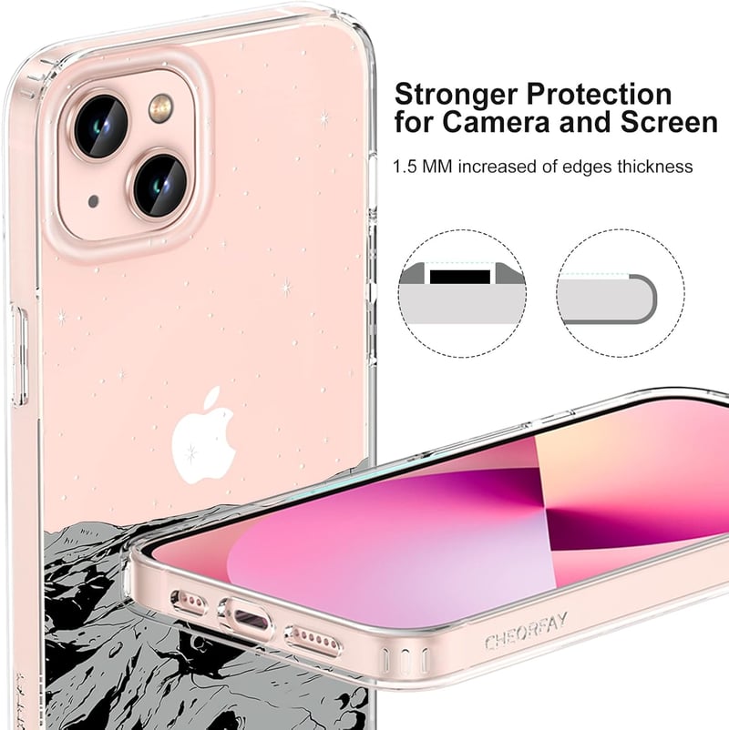 Apple iPhone 13 Átlátszó Tok Holddomborzat Mintával