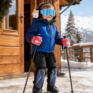 Zimski paket za skijanje: 1x grijači za uši + štitnici + naočale + rukavice + hlače + kaciga