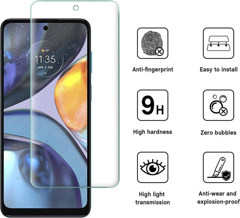 Motorola Moto G22 Prémium Edzett Üveg Képernyővédő Fólia 2db - Újracsomagolt