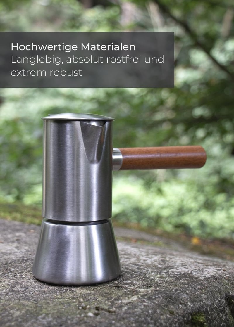 LAMBDA COFFEE Indukciós Eszpresszó Főző 100ml, 1-2 Csészés, Kempingezéshez