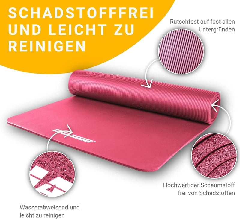 Muawo Prémium Fitness Matrac - Extra Vastag (1,5 cm) és Hosszú (190 cm) Csúszásmentes Edzőszőnyeg Jógához, Tornához, Kültéri-Beltéri Használ