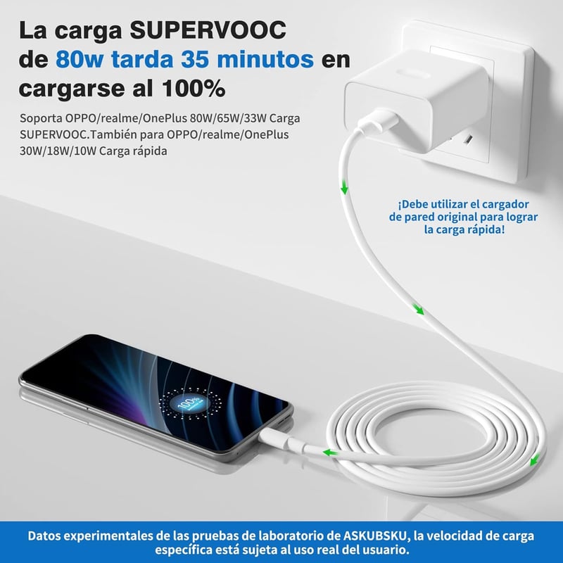 OPPO 80W SUPERVOOC USB-C gyorstöltő kábel 1,8m - Find X6, X5 Pro, Reno 10 kompatibilis