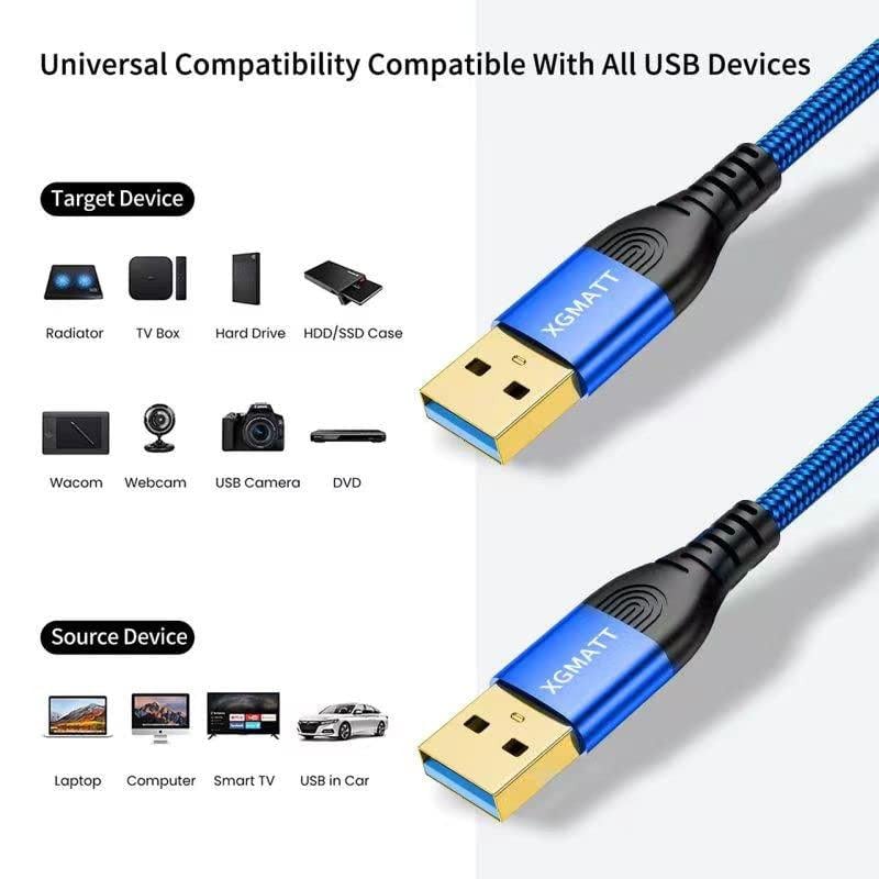 XGMATT 1 méteres kék USB 3.0 kábel, 5 Gbps, HDD és nyomtató kompatibilis